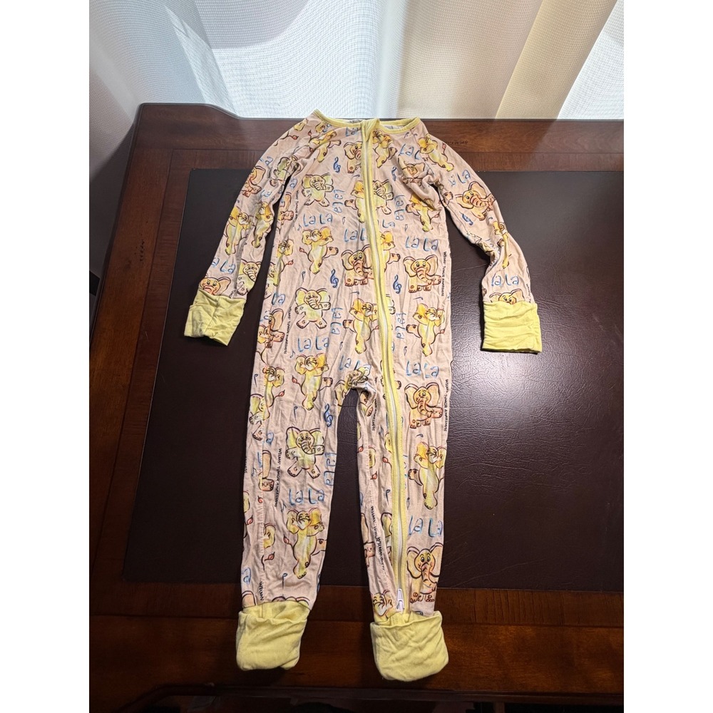 NolaBee Bamboo Elephant Wilms Tumor Awareness Sleeper Yellow 18-24M